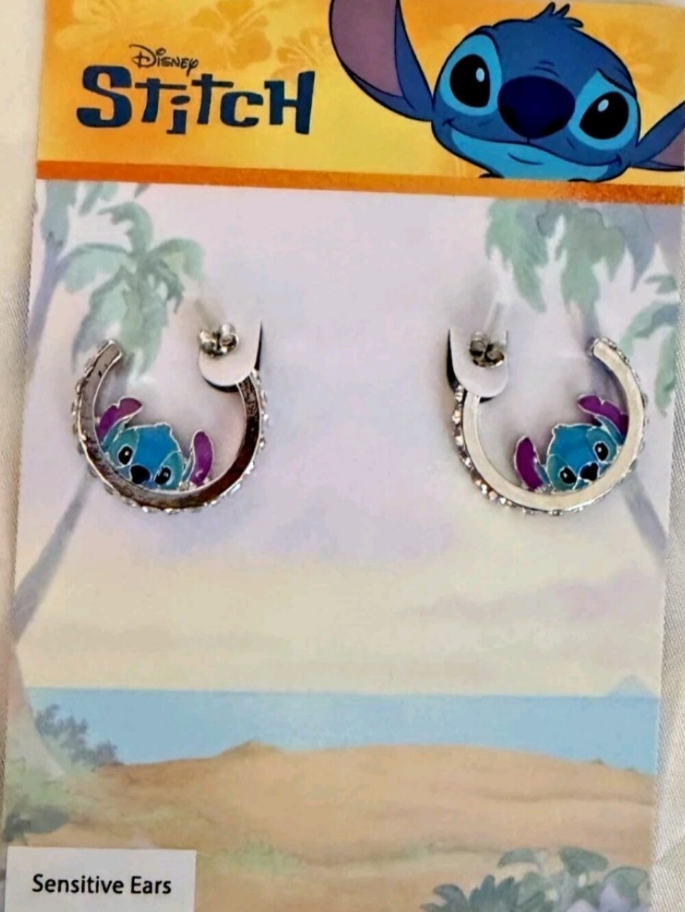 Disney Stitch Hoop Earrings - Sensitive Ears